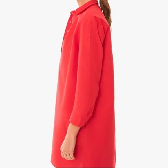 Tuckernuck Pomander Place Cotton Popover Polly Dress in Poppy Red - Medium - Picture 3 of 15
